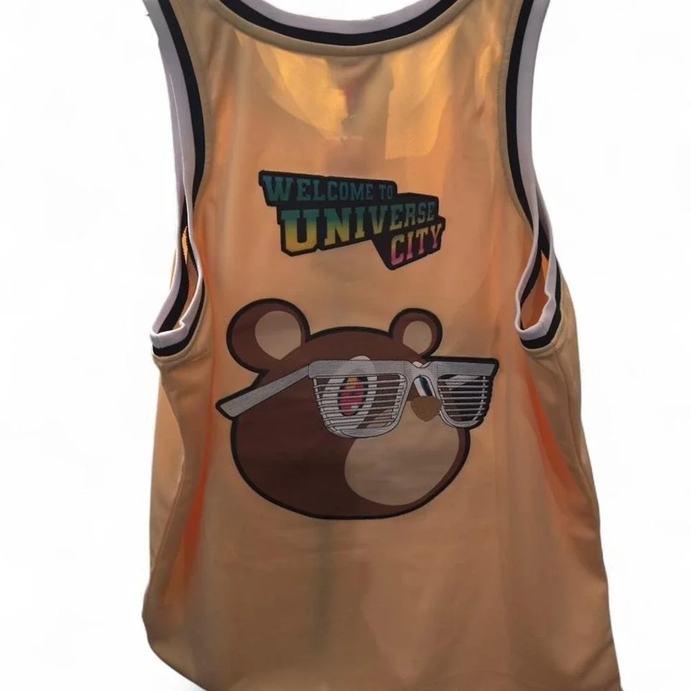 Headgear Classics Kanye West Graduation Jersey Yellow Dropout Bear Mens XL